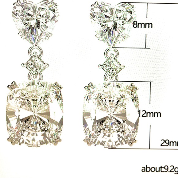 Yellow Crystal Dangle Earrings - Picture 5 of 6